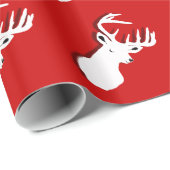 Stag Deer Head Fun Trendy Wrapping Paper Cadeaupapier (Rol Hoek)