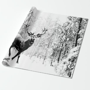 Stag Deer Winter Forest Wildlife Animal Natuur Art Cadeaupapier