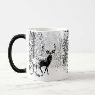 Stag Deer Winter Forest Wildlife Animal Natuur Art Magische Mok