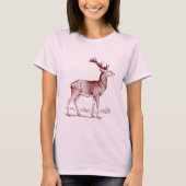 Stag - Donkerrood T-shirt (Voorkant)