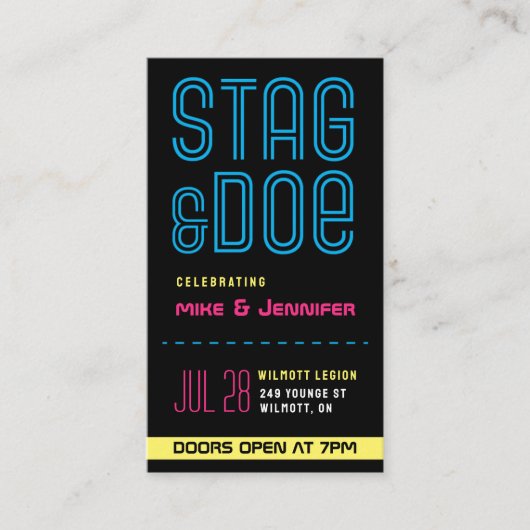 Stag en Doe Party Fundraiser Tickets (Voorkant)