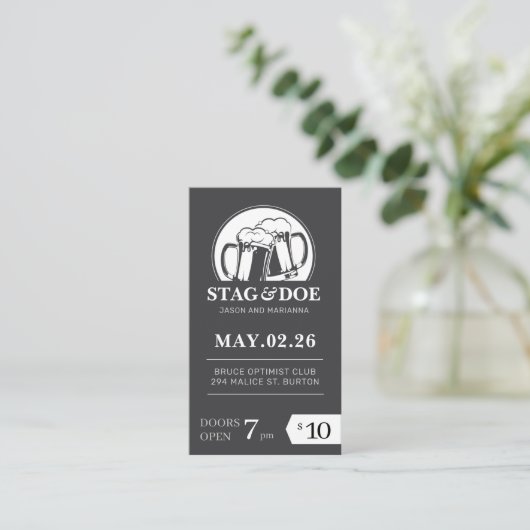 Stag en Doe Tickets Klassiek Bierfeest (Staand voorkant)