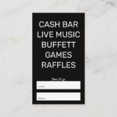 Stag en Doe Tickets moderne klassieke feesttijden (Achterkant)