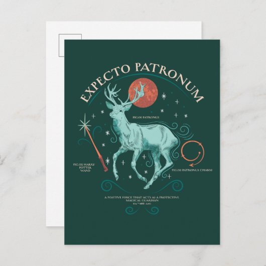 Stag Expecto Patronum Graphic Briefkaart (Voorkant / Achterkant)