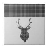 Stag Gray Tartan Pattern Tegeltje (Voorkant)