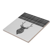 Stag Gray Tartan Pattern Tegeltje (Zijkant)