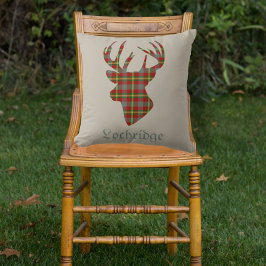 Stag Head Scottish Red Tartan - speciaal aangepast Kussen