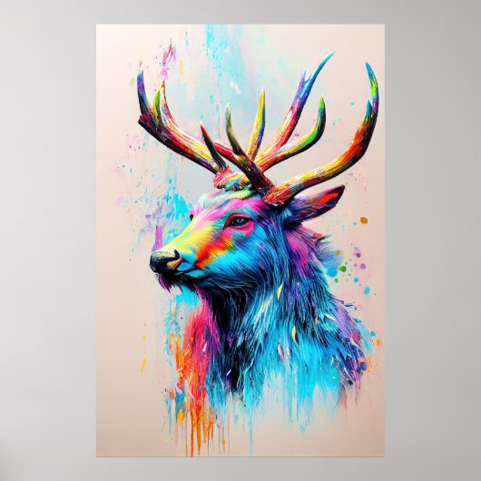 Stag Herten Dier Discovery Adventure Natuur Planet Poster (Voorkant)