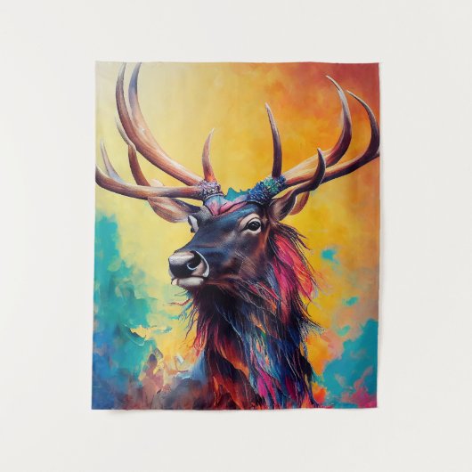 Stag Herten Dier Discovery Adventure Natuur Planet Wandkleed (Voorkant)