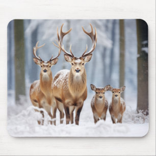 Stag Herten Dier Familie Wandering Natuur Muismat