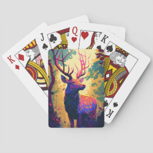 Stag Herten Dierlijk Portret Schilderen Wildlife F Pokerkaarten