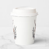 Stag Holly Berries laat grunge achtergrond Papieren Bekers (Links)