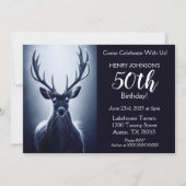 Stag Hunting Theme 50th Birthday Party Invitation Kaart (Voorkant)