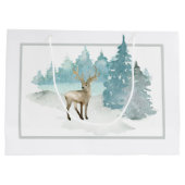 Stag in A Winter Woodland Gepersonaliseerd Groot Cadeauzakje (Achterkant)