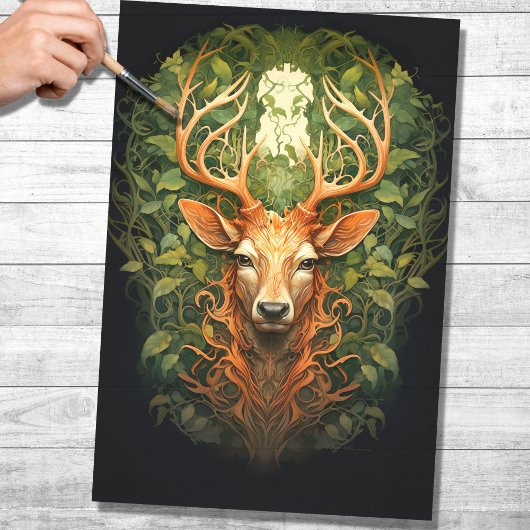 Stag in Foliage 2 Decoupage papier