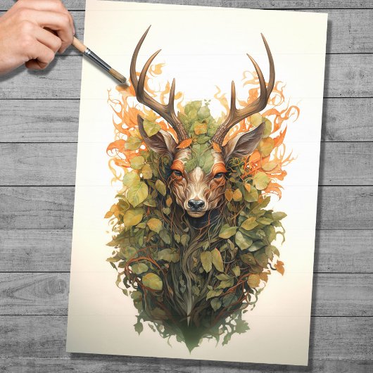Stag in foliage 3 Decoupage papier