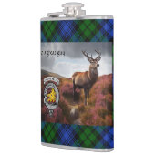 Stag in Heather w/Campbell Badge gepersonaliseerd Heupfles (Links)