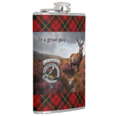 Stag in Heather w / Wallace Badge gepersonaliseerd Heupfles (Rechts)