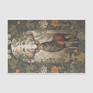 Stag in het bos William Morris geïnspireerd Tissuepapier