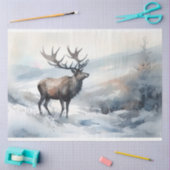 Stag in Sneeuw 2 Decoupage Papier (Craft)