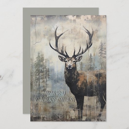 Stag Kerst Kaart (Voorkant / Achterkant)