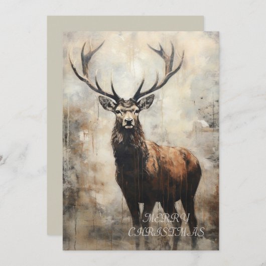 Stag Kerst Kaart (Voorkant / Achterkant)