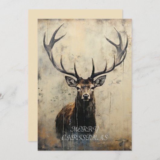 Stag Kerst Kaart (Voorkant / Achterkant)