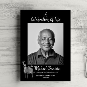 Stag met gewei Viering van het Leven Fotokaart Kaart