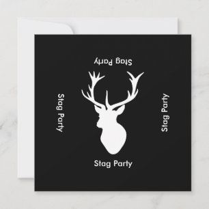 Stag Night - Bachelor of Stag Party Black White Kaart