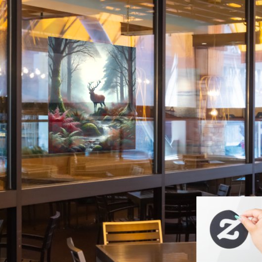 Stag Olieverf Schilderen Venster Cling Raamsticker (Restaurant Raam)