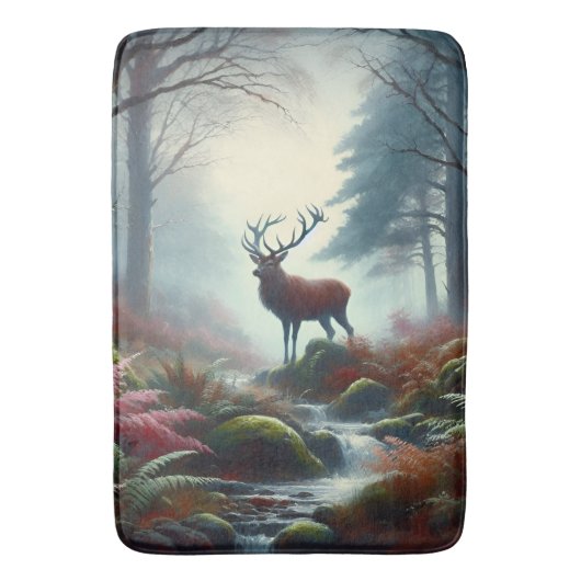 Stag olieverfschilderij badmat (Voorkant Verticaal)