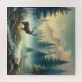 Stag olieverfschilderij Puzzel (Horizontaal)