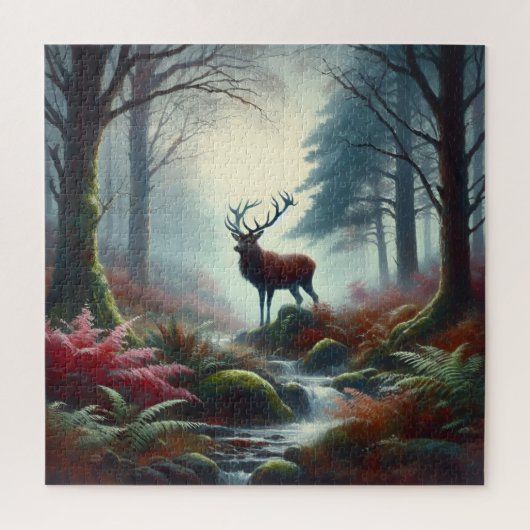 Stag olieverfschilderij Puzzel (Verticaal)