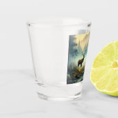 Stag olieverfschilderij Shot Glass Glas (Links)