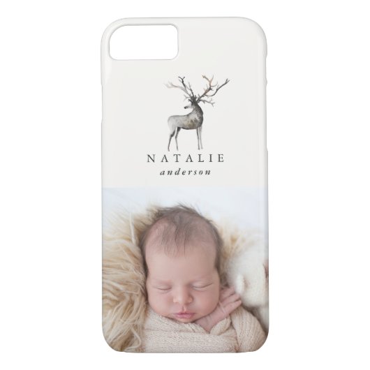 Stag rendier gepersonaliseerde foto winter Case-Mate iPhone case (Achterkant)