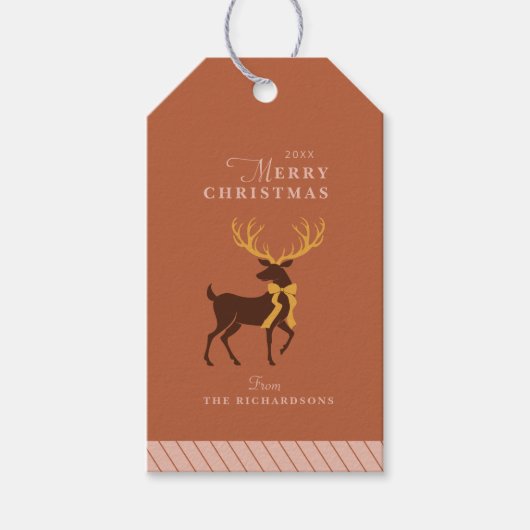 Stag Rendier Gepersonaliseerde Kerstcadeau Label Cadeaulabel (Voorkant)