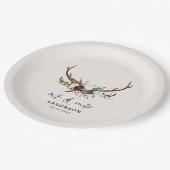 Stag rustic botanical bruiloft Mr. Papieren Bordje (Gekanteld)