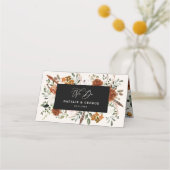 Stag rustige botanische bruiloft terracotta floral plaatskaartje (Voorkant)