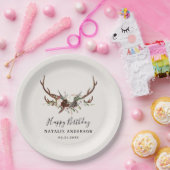 Stag rustige botanische herfst verjaardagsfeestje papieren bordje (Feest)