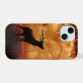 Stag Silhouette bij Sunset iPhone 15 Case (Achterkant horizontaal)