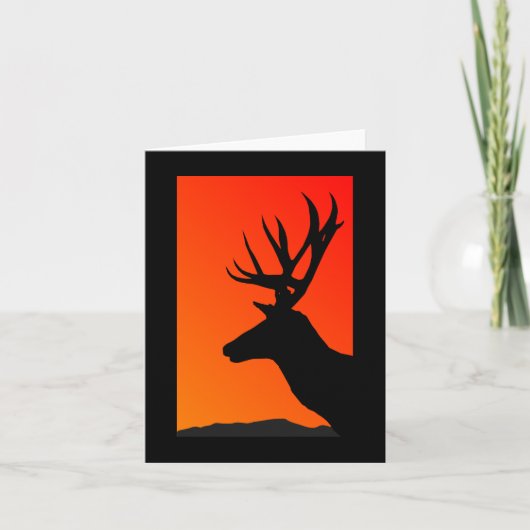 Stag Silhouette Note Kaart (Voorkant)