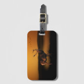 Stag Sunrise Misty Morning Deer Bagagelabel (Voorkant (verticaal))