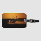 Stag Sunrise Misty Morning Deer Bagagelabel (Voorkant (horizontaal))