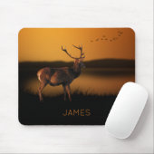 Stag Sunrise Misty Morning Deer Persoonlijk Muismat (Met muis)