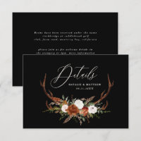 Stag terracotta Black florale elegant bruiloft