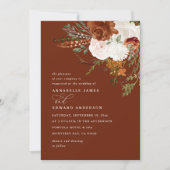 Stag terracotta floral rustige moderne roest kaart (Voorkant)