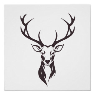 Stag Vector Art Animal Modern Urban City Graphic Perfect Poster