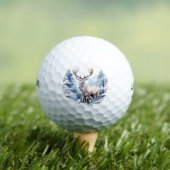 Stag Winter Deer Animal Monogram Art Golfballen (Insitu Shirt)