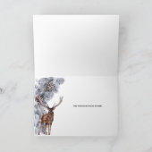 Stag winter dennenbos landschap waterverf kaart (Binnen)