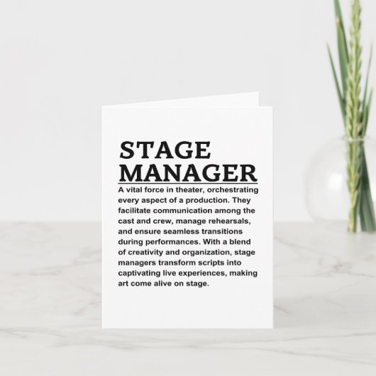 Stage-beheer Kaart (Voorkant)